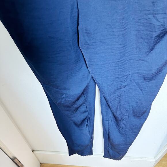 MOSS Copenhagen Sigrid Navy Blue Silky Jumpsuit sz S - Picture 5 of 10